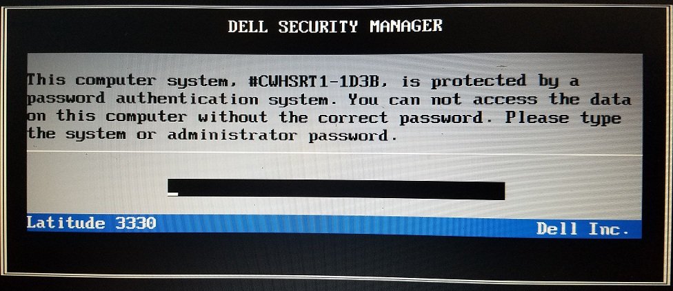 dell 1d3b password